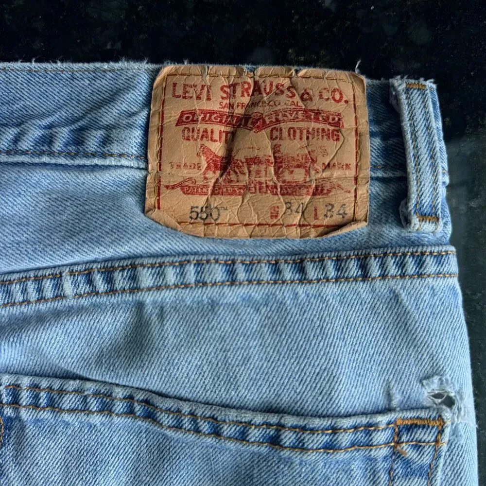 Levi’s 550 Relaxed Fit Jeans Mens 34x34 Light Wash y2k